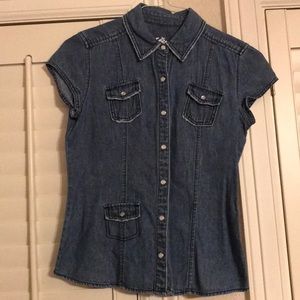 Justice Denim Button-up Top